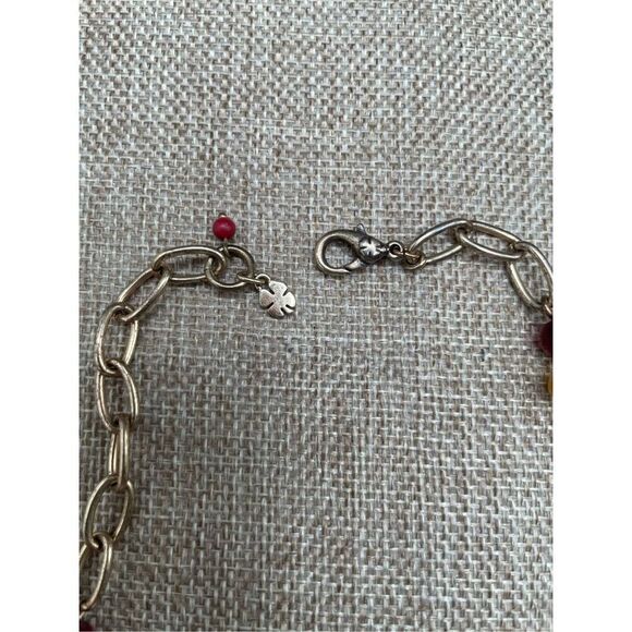 Lucky Brand Gypsy Red Enamel Medallion Gold-Tone Layered Long Necklace - Picture 5 of 8